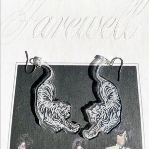 Tiger earring - laser etched acrylic